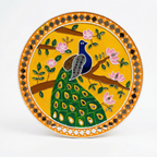 Lippan Art Wall Plate | Peacock 1 | 12x12x0.5 Inch