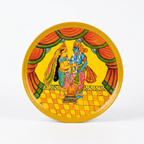 Wooden Ramayana Wall Plate | Ram & Sita Ji | 10 Inches | Handpainted