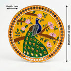 Lippan Art Wall Plate | Peacock 1 | 12x12x0.5 Inch