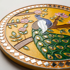 Lippan Art Wall Plate | Peacock 1 | 12x12x0.5 Inch