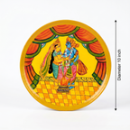 Wooden Ramayana Wall Plate | Ram & Sita Ji | 10 Inches | Handpainted