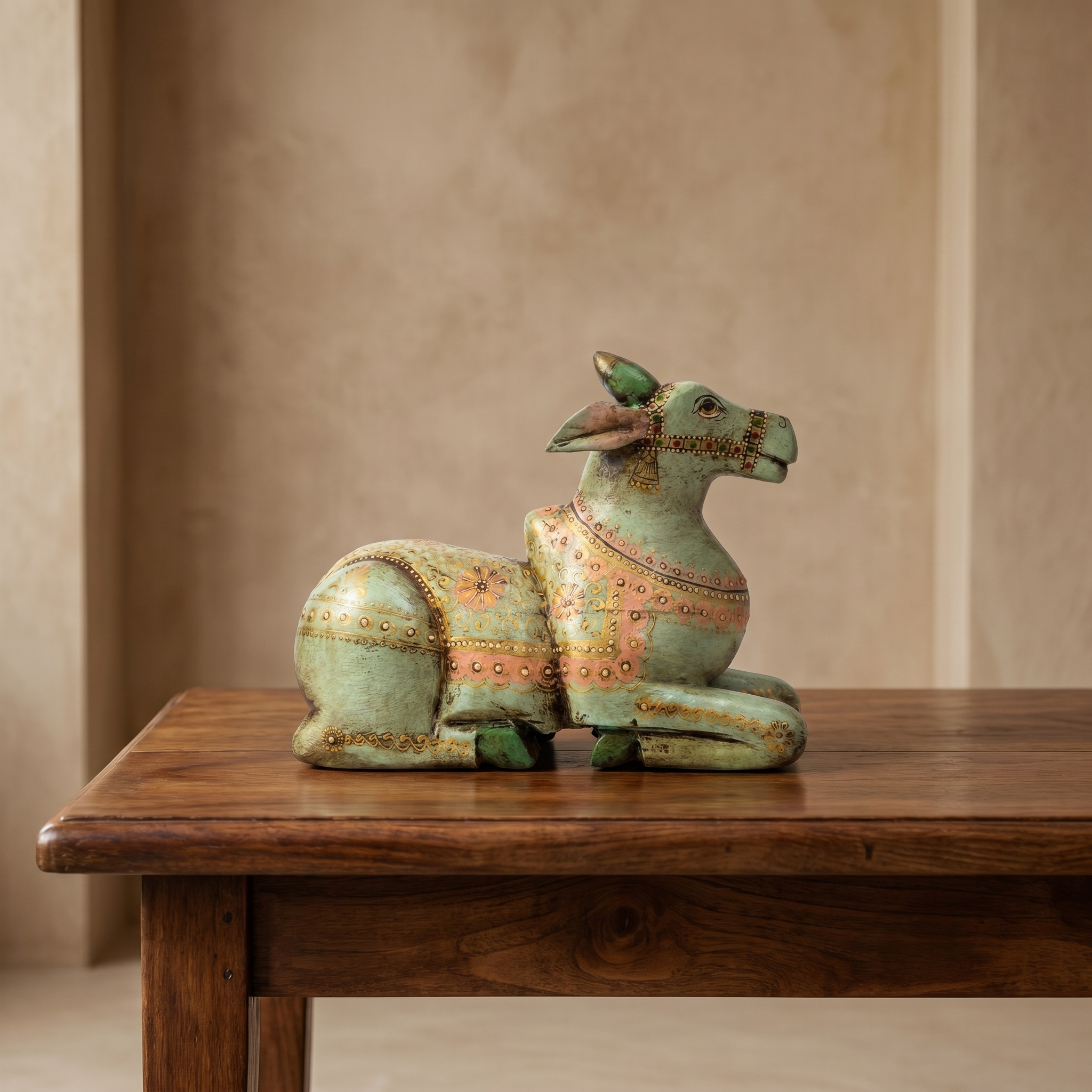 Handpainted Nandi Green | 9x7x3.5inch