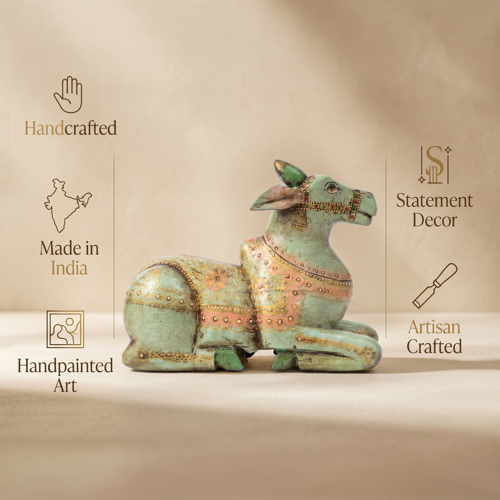 Handpainted Nandi Green | 9x7x3.5inch
