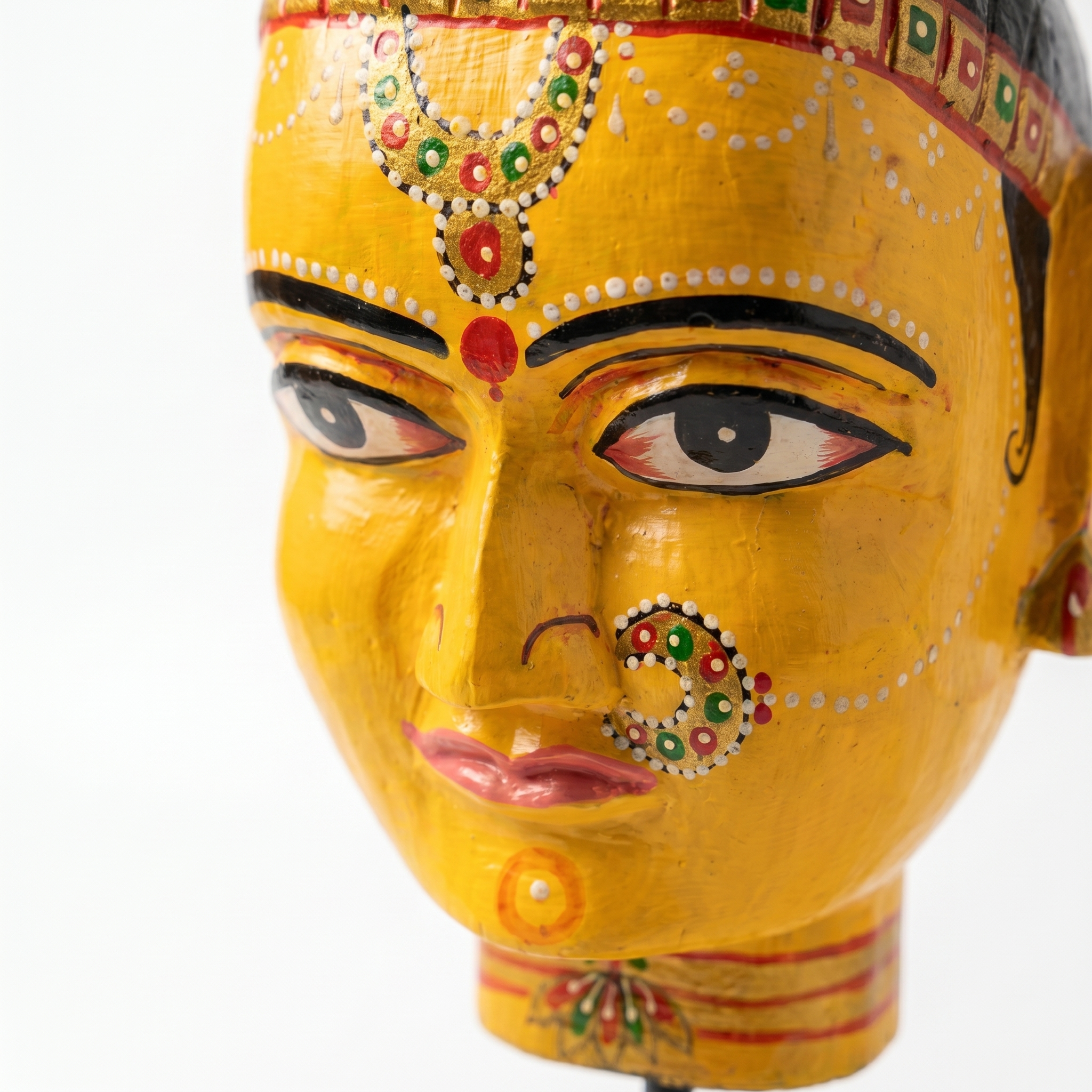 Gauri Head on Iron Stand | Yellow | 30x16x16cm