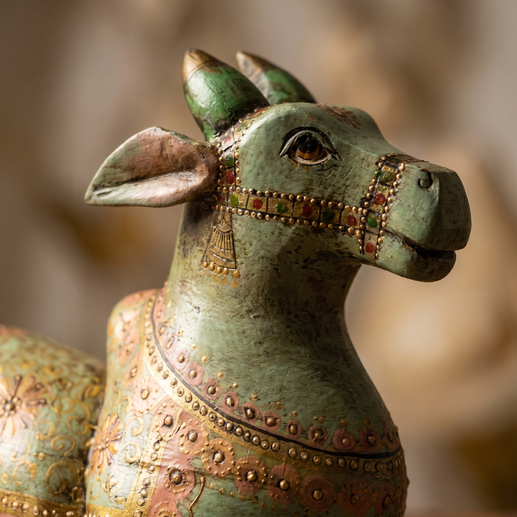 Handpainted Nandi Green | 9x7x3.5inch