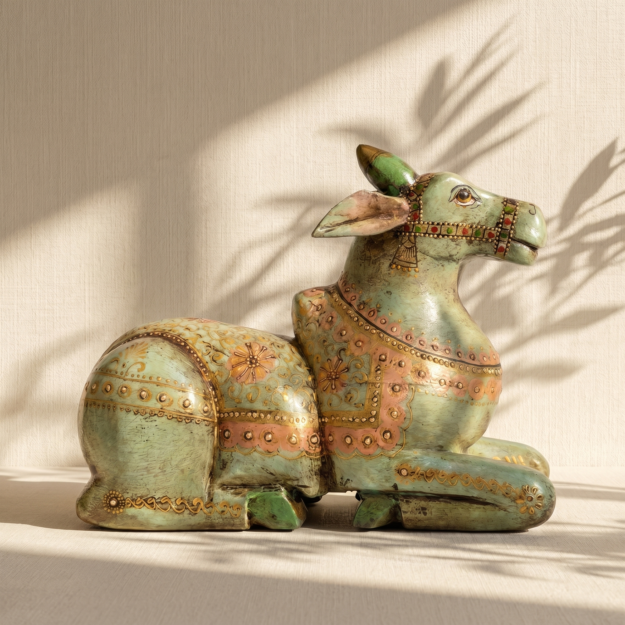 Handpainted Nandi Green | 9x7x3.5inch
