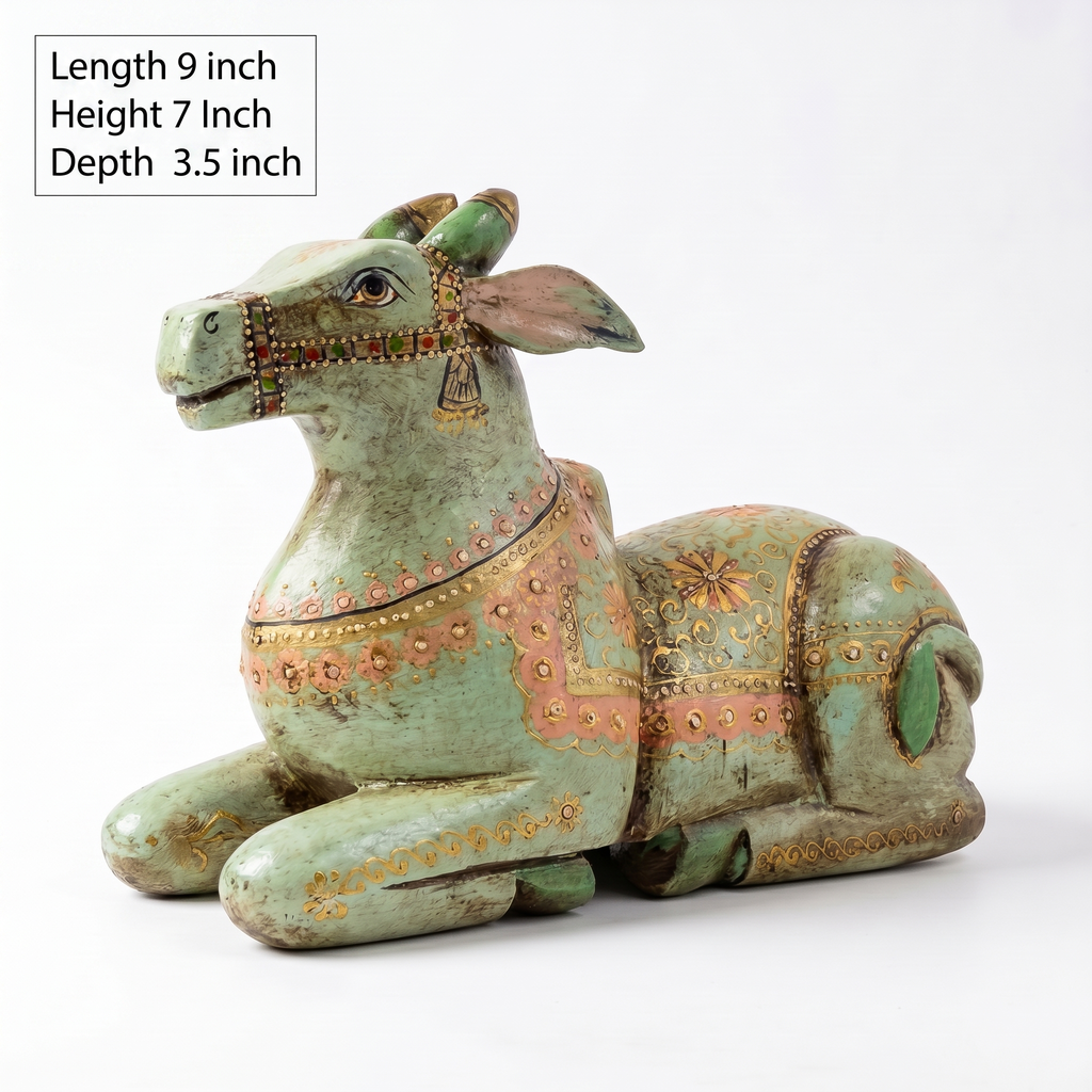 Handpainted Nandi Green | 9x7x3.5inch