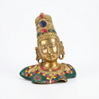 Brass Ma Parvati Idol | 12.6x9.1x7.3 Inches | Stone-Studded | 5.4 Kg Approx