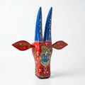 Handpainted Wooden Nandi/Cow Wall Decor | Red | 12x11x4 Inches