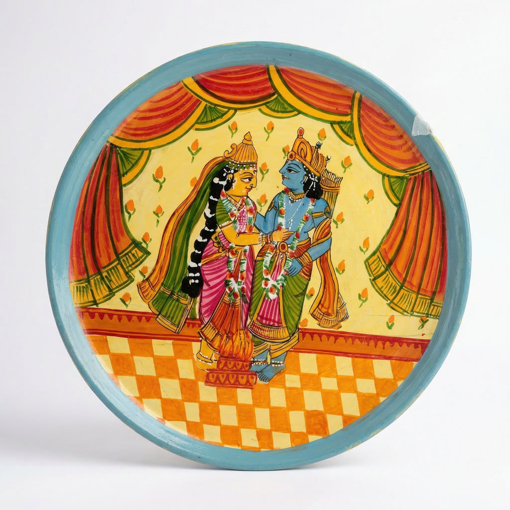 Wooden Ramayana Wall Plate 3 | 10 Inches | Handpainted