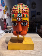 Hanuman Ji Wooden | Orange | 25x14x9cm