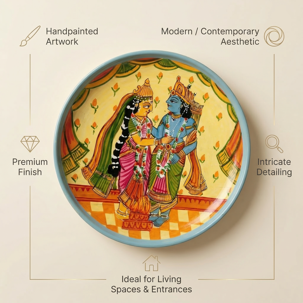 Wooden Ramayana Wall Plate 3 | 10 Inches | Handpainted