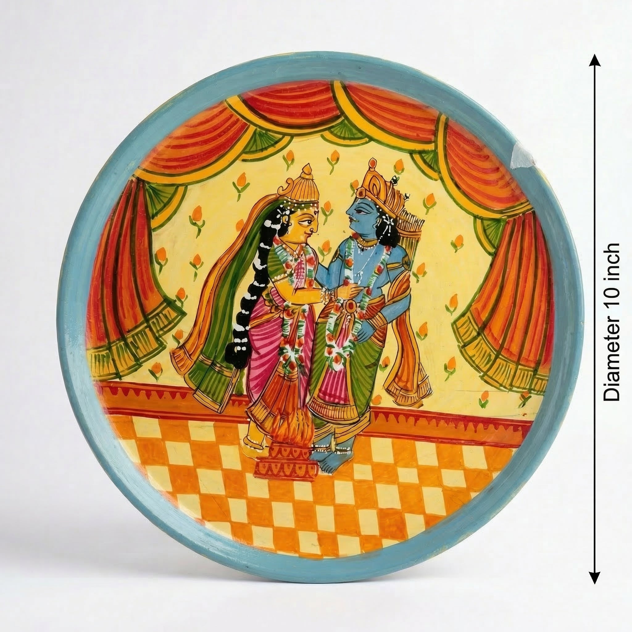 Wooden Ramayana Wall Plate 3 | 10 Inches | Handpainted