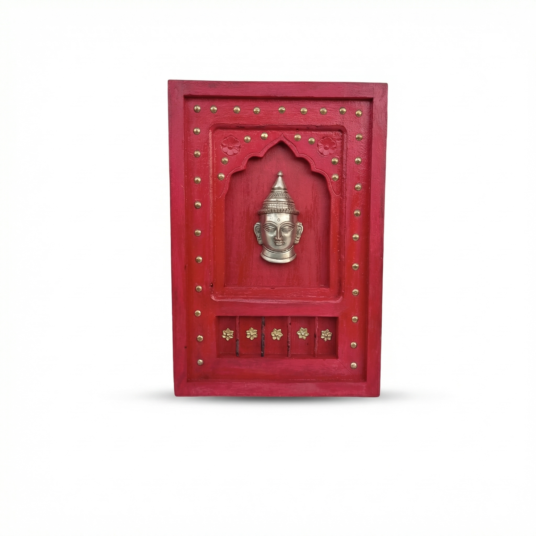 Wooden Frame with Brass Fitting | Red | 18x12x1.5 inch