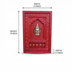 Wooden Frame with Brass Fitting | Red | 18x12x1.5 inch