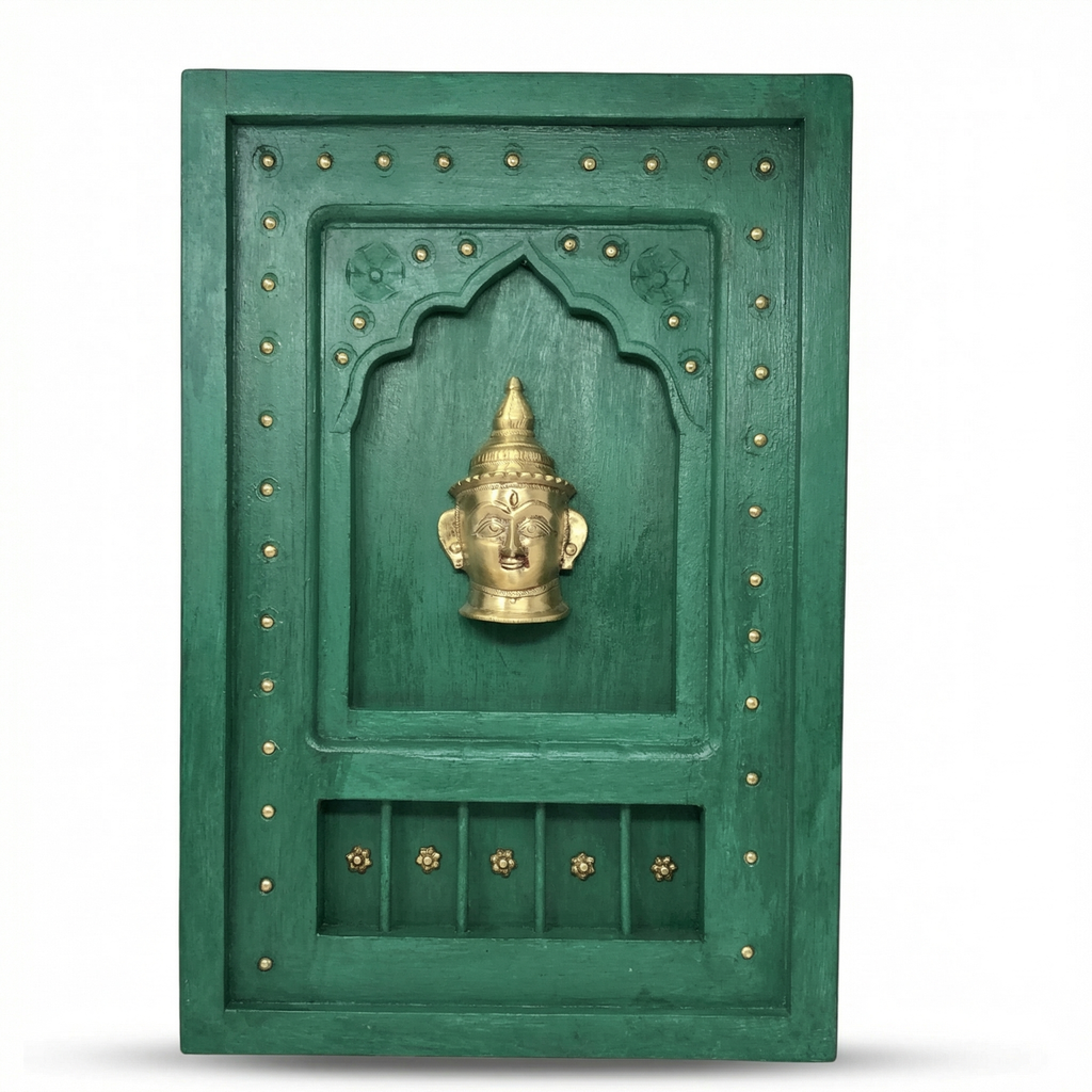 Wooden Frame with Brass Fitting | Green | 18x12x1.5 inch
