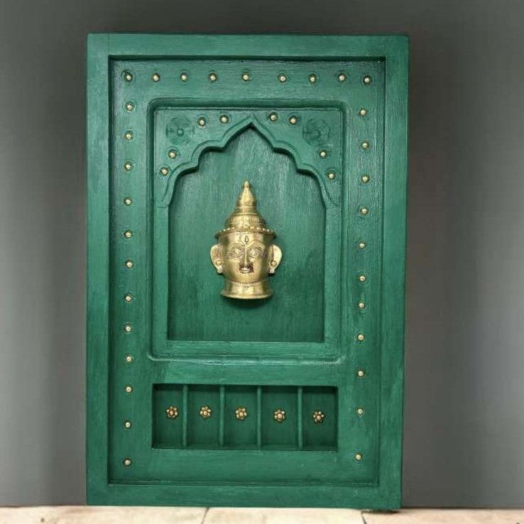 Wooden Frame with Brass Fitting | Green | 18x12x1.5 inch