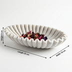 Marble Zigzag Urli Bowl | White | 25x18x8cm
