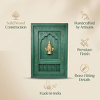 Wooden Frame with Brass Fitting | Green | 18x12x1.5 inch