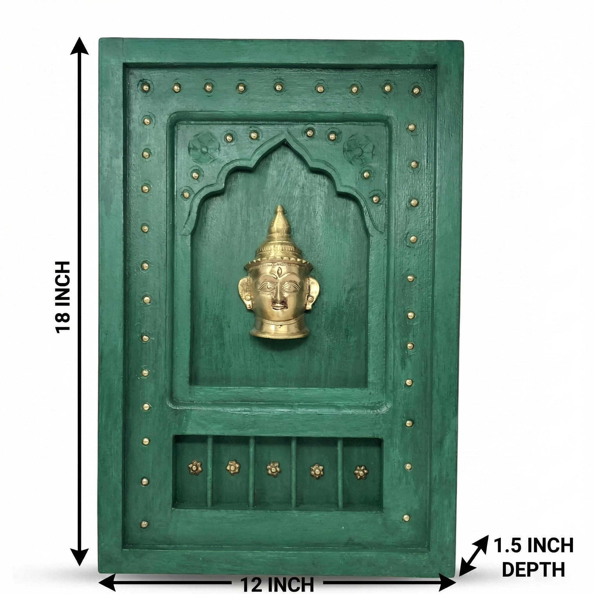 Wooden Frame with Brass Fitting | Green | 18x12x1.5 inch