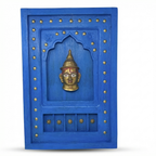 Wooden Frame with Brass Fitting | Blue | 18x12x1.5 inch