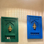 Wooden Frame with Brass Fitting | Green | 18x12x1.5 inch