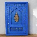Wooden Frame with Brass Fitting | Blue | 18x12x1.5 inch
