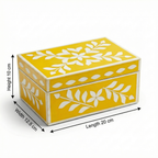 Jewellery Box Yellow | Bone Inlay | 20x12.5x10 cm