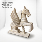 Wooden Flying Horse | White/Cream | 33x30x14cm