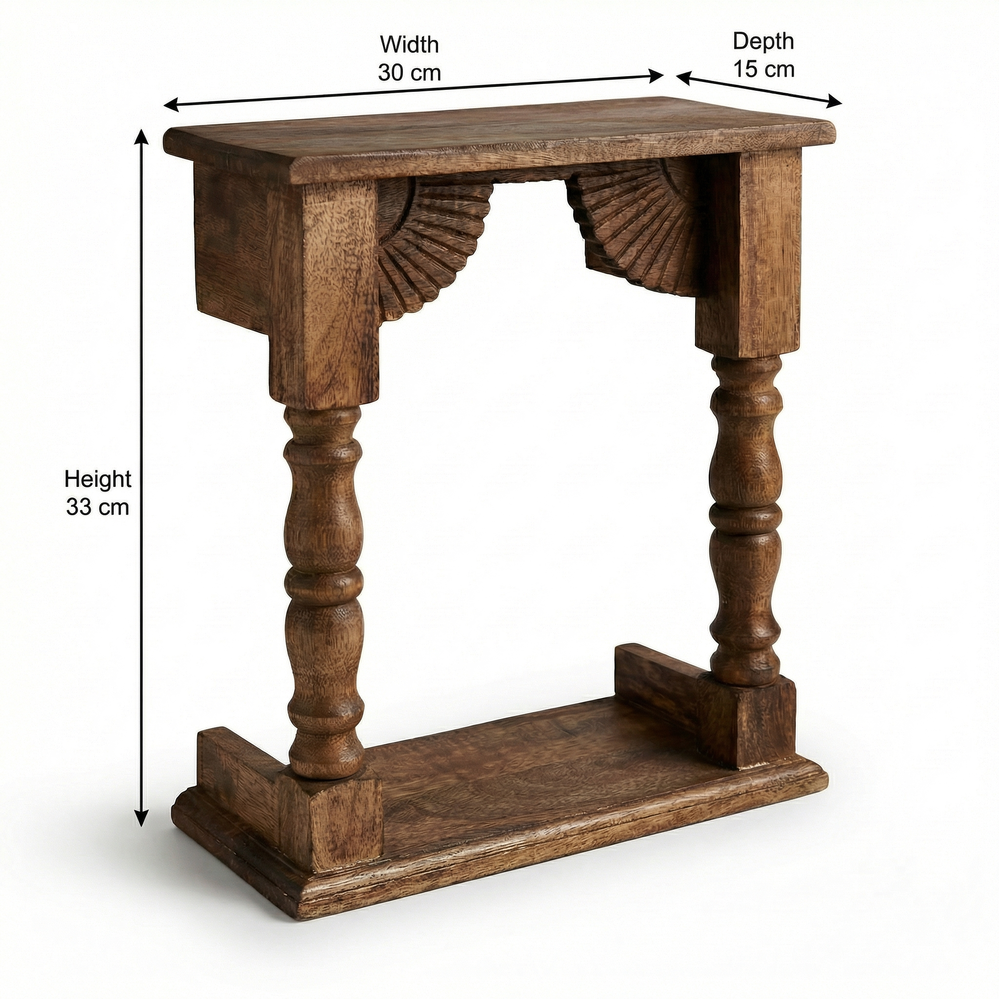 Temple Wall Shelf | Natural| 33x30x15cm