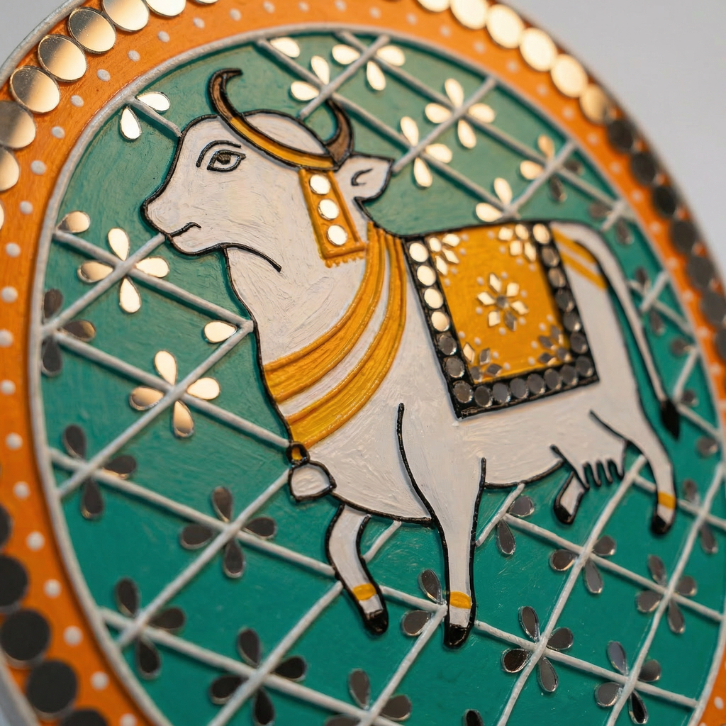 Lippan Art Wall Plate | Nandi | 12x12x0.5 Inch