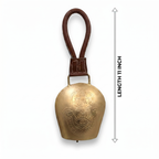 Cow Bell Brass Finish | Lotus + Evil eye motif | 11 inches