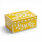 Jewellery Box Yellow | Bone Inlay | 20x12.5x10 cm