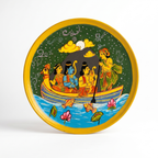 Wooden Ramayana Wall Plate | In a Boat | 10 Inches | Handpainted