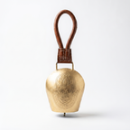 Cow Bell Brass Finish | Lotus + Evil eye motif | 11 inches
