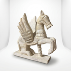 Wooden Flying Horse | White/Cream | 33x30x14cm