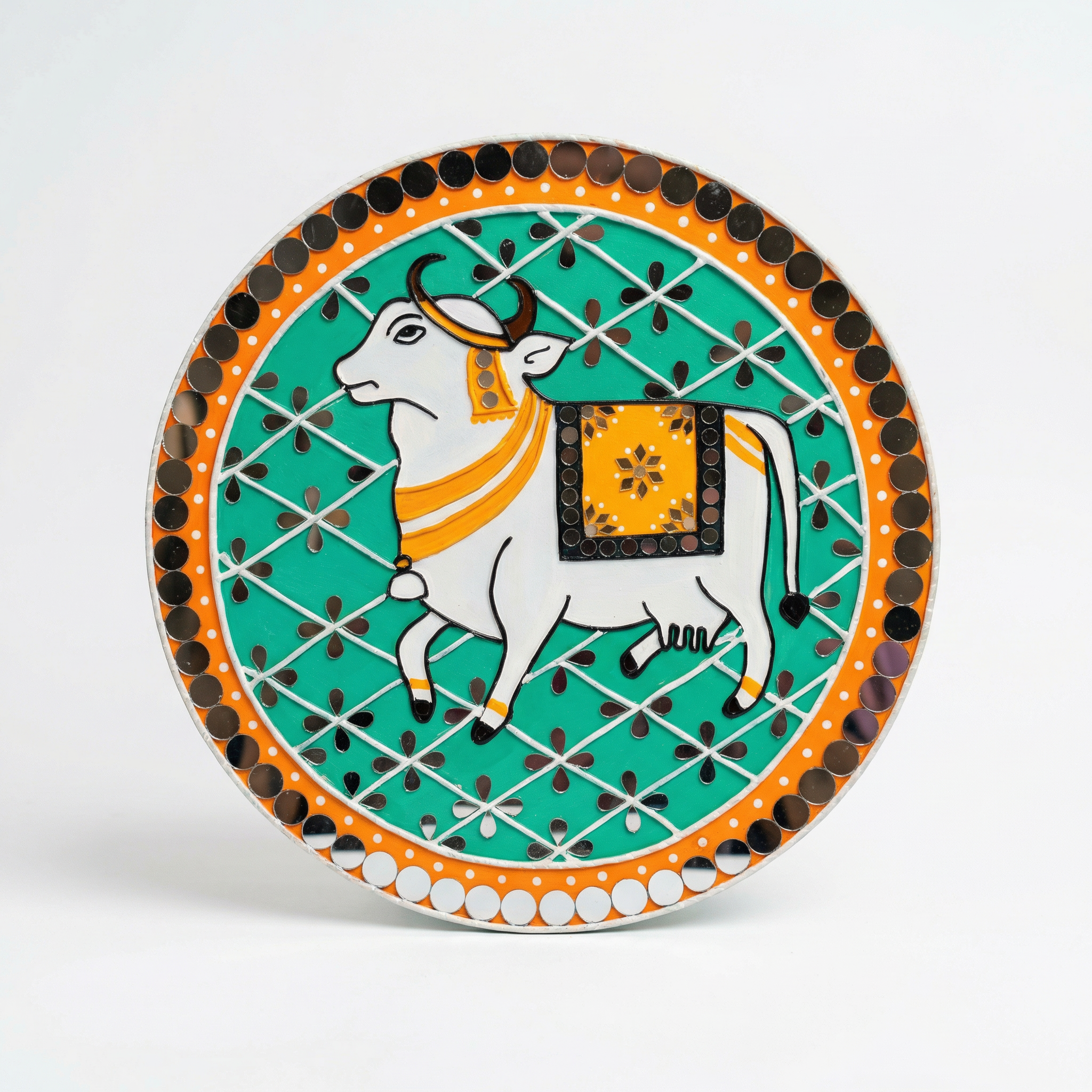Lippan Art Wall Plate | Nandi | 12x12x0.5 Inch