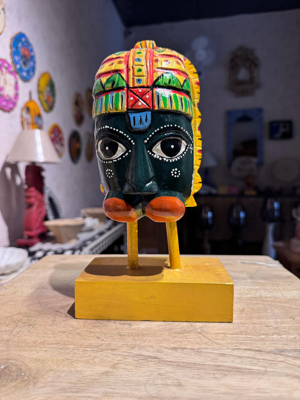 Hanuman Ji Wooden | Dark Green | 25x14x9cm