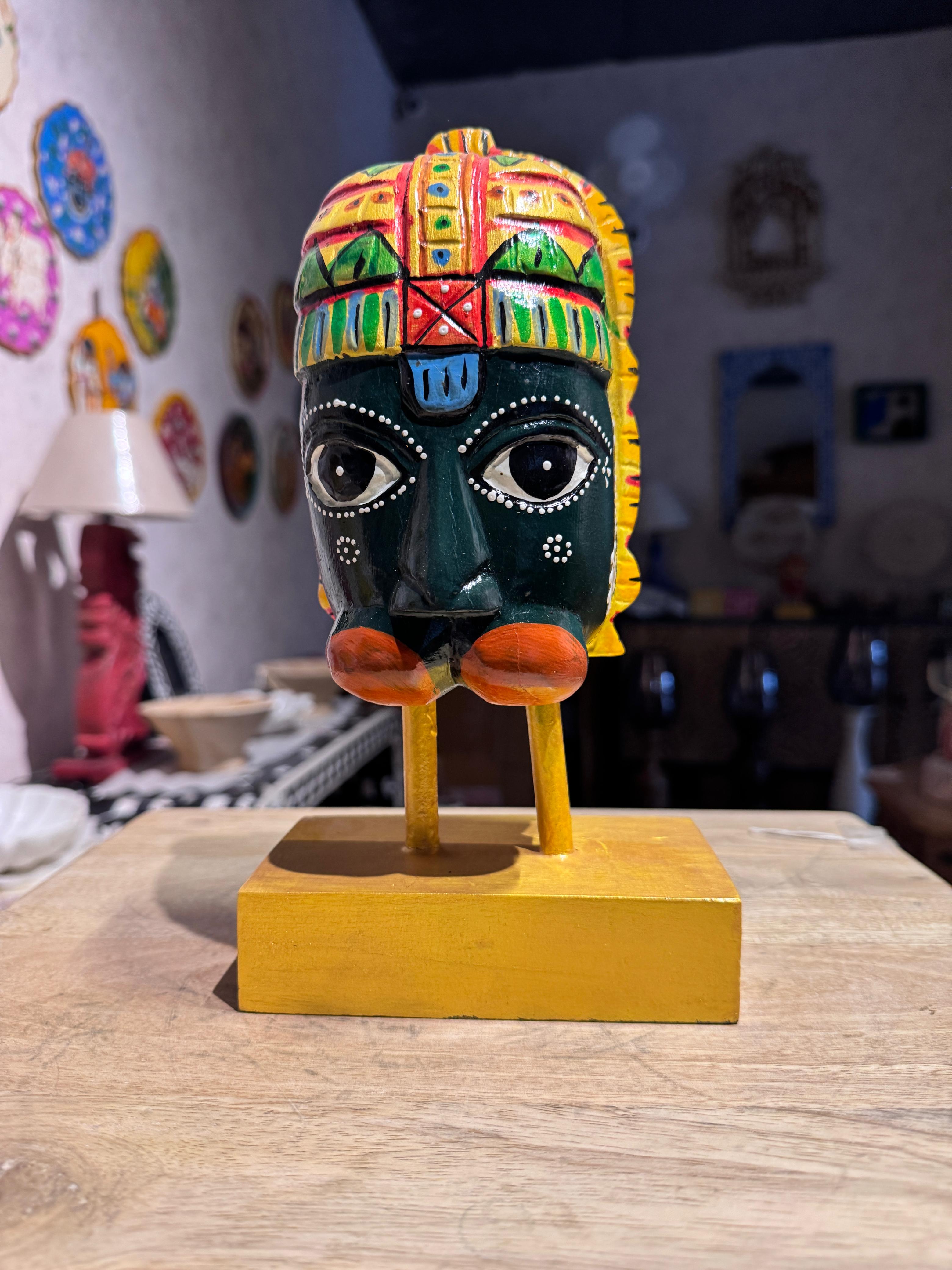 Hanuman Ji Wooden | Dark Green | 25x14x9cm