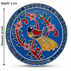 Lippan Art Wall Plate | Peacock 2 | 12x12x0.5 Inch