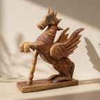 Wooden Flying Horse | Natural | 55x46x17cm
