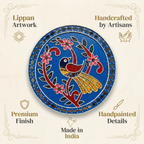 Lippan Art Wall Plate | Peacock 2 | 12x12x0.5 Inch