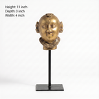 Vintage Brass Idol | Iron Stand | 11x3x4 inch