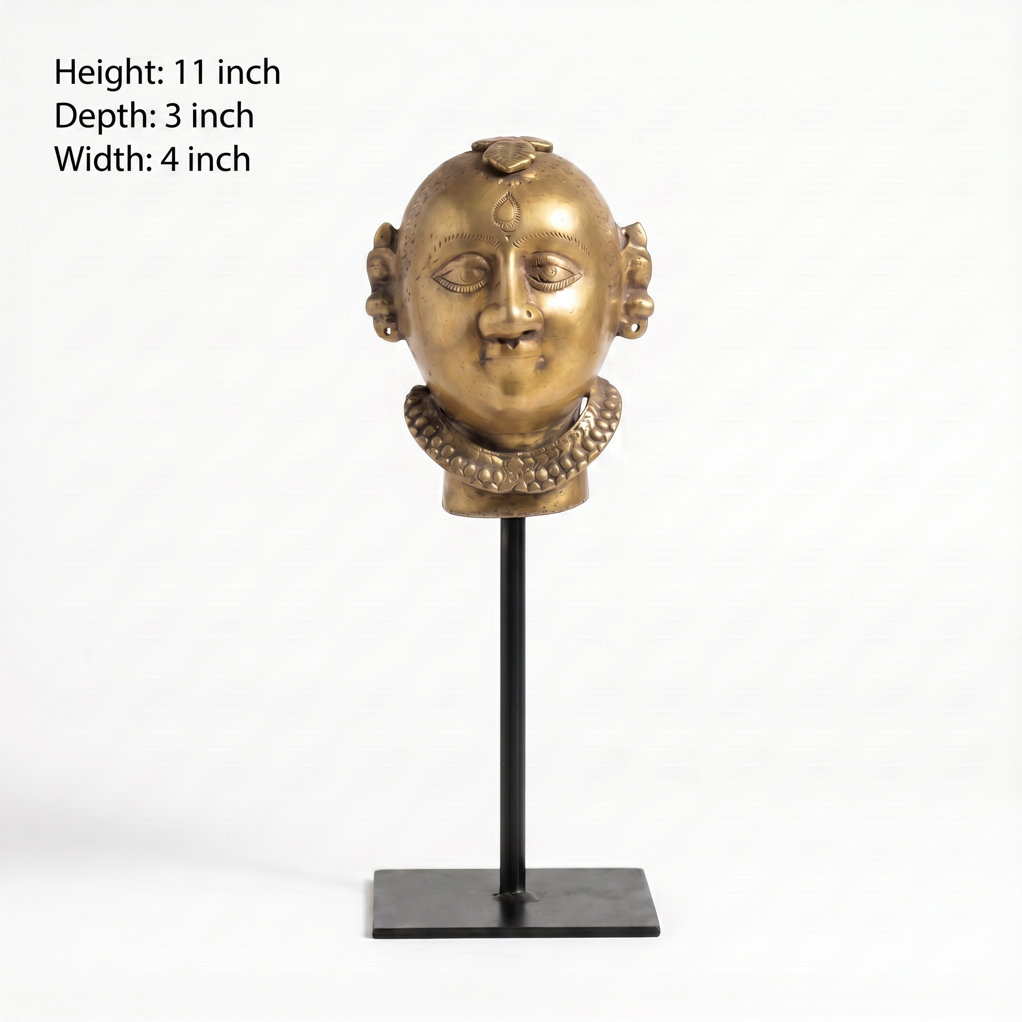 Vintage Brass Idol | Iron Stand | 11x3x4 inch