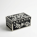 Jewellery Box Black | Bone Inlay | 20x12.5x10 cm