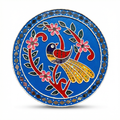 Lippan Art Wall Plate | Peacock 2 | 12x12x0.5 Inch