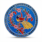 Lippan Art Wall Plate | Peacock 2 | 12x12x0.5 Inch