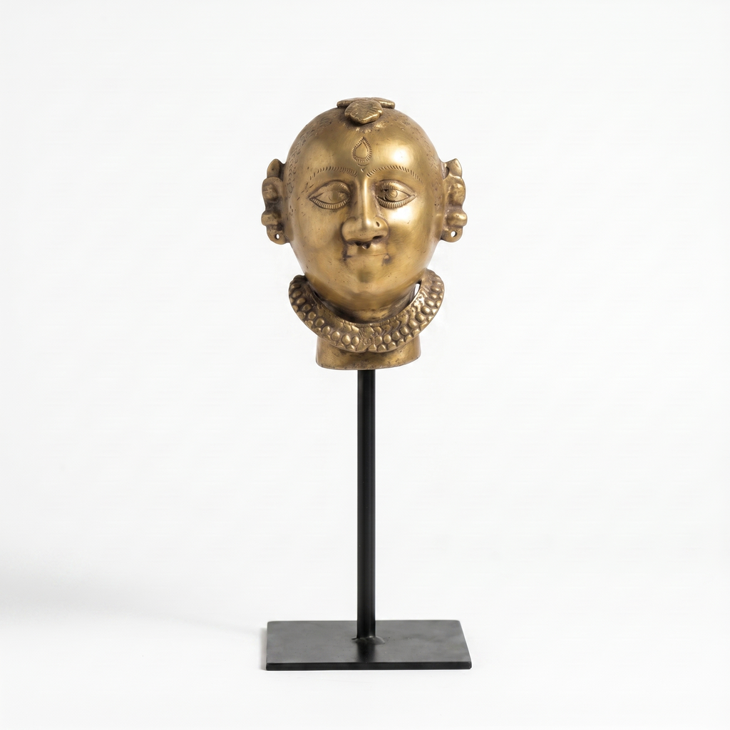 Vintage Brass Idol | Iron Stand | 11x3x4 inch