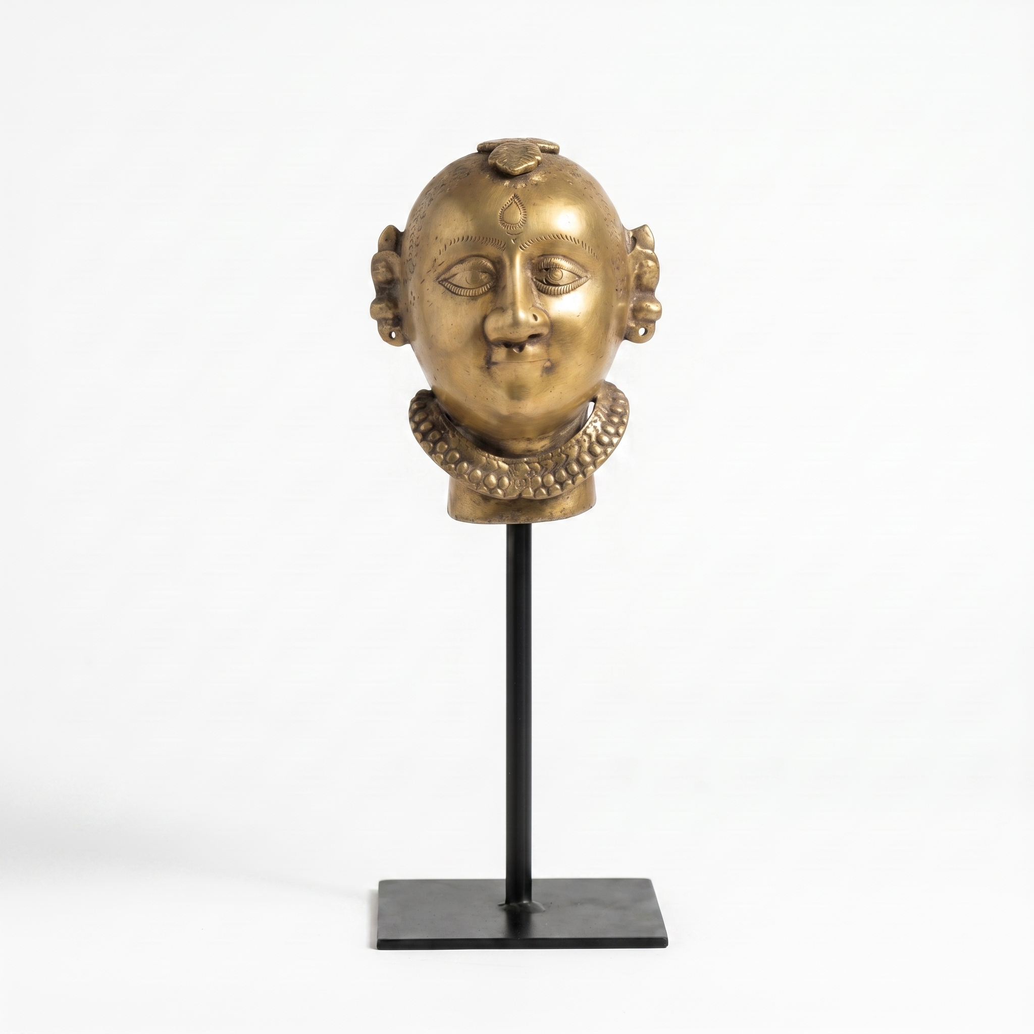 Vintage Brass Idol | Iron Stand | 11x3x4 inch