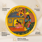 Wooden Ramayana Wall Plate | Ram, Sita & Laxman ji | 10 Inches | Handpainted